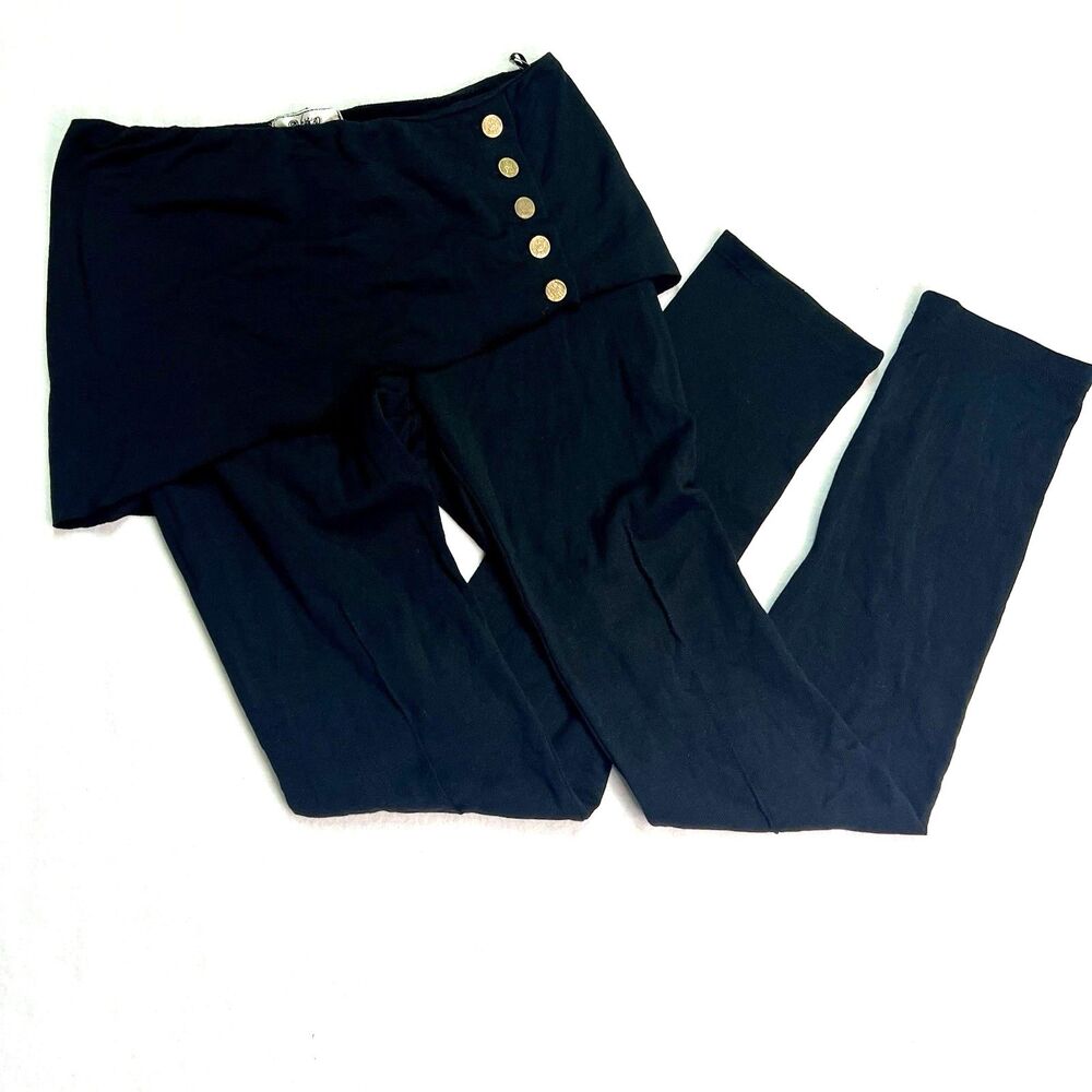 NWT Nightcap Foldover Black Skirted Leggings Y2K Balletcore Goth Size 4 Buttons